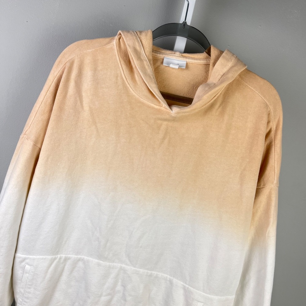 J. Jill Pure Jill Pullover Hoodie‎ Womens XL Peach White Ombre Relaxed Cotton